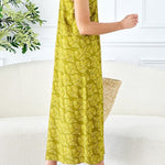 Olive Asymmetrical Leaf Dress