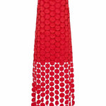 Juju Embroidered Cutout Polka Dots Square Neck Tassel Hem Slip Maxi Dress