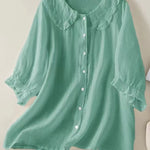 Women‘s Peter Pan Collar Cotton Shirt