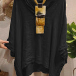 Women's Casual Cotton and Linen V-neck Shirt