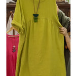 Women's Pocket Cotton and Linen Dress