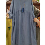 Women's Pocket Cotton and Linen Dress