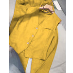 Women's Cotton And Linen Casual Vest and Pants Set