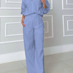 Women's Cotton And Linen Shirt and Pants Set