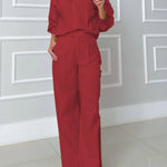 Women's Cotton And Linen Shirt and Pants Set