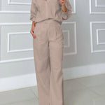 Women's Cotton And Linen Shirt and Pants Set