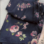 Women's Floral Print Casual Cotton and Linen Pants