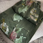 Women's Vintage Floral Print Casual Cotton and Linen Pants