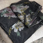 Women's Vintage Floral Print Casual Cotton and Linen Pants