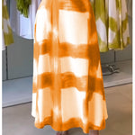 Women's Brushstroke Print Cotton and Linen Skirt