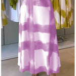 Women's Brushstroke Print Cotton and Linen Skirt