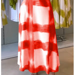 Women's Brushstroke Print Cotton and Linen Skirt