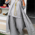 Women's Casual Cotton and Linen Long-sleeved Shirt