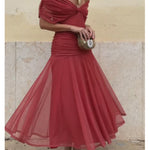 🔥Limited time promotion Women's Elegant Mesh Boutonniere Dress