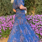 Women's Elegant Floral Print Corset Dress
