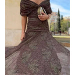 Women's Elegant Floral Print Corset Dress