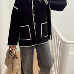 Fashionable Color-block Woolen Coat