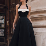 Halter Neck Sweetheart A-Line Midi Dress