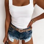 Margovil Square Neck Ribbed Knit Tank Top