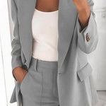 Margovil Lapel One Button Solid Office Blazer