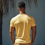 Men's Casual Cotton Round Neck Slim Fit Short Sleeve T-Shirt