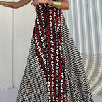 Fresh Breeze Ethnic Unique Print Ruffle Sleeve A-line Maxi Dress