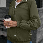 Casual Sportswear Solid Pocket Hooded Collar Outerwear