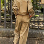 Classic Charm Strap Details Pocketed Cargo Style Zipper Loose Jacket