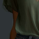Vintage Embroidered Chiffon Short Sleeve Shirt