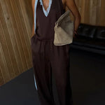 Sunday Social Satin Drawstring Elastic Waist Pocketed Loose Jogger Pants