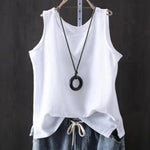 Women's Pure Color Casual Cotton Linen Vest