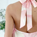 Eclipse stand collar halterneck dress