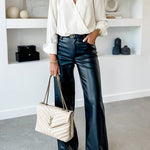 V Neck Long Sleeves Solid Wrapped Shirt
