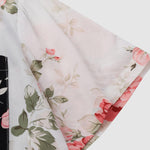 Men's Hawaiian Floral Patchwork Short Sleeve Shirt Swimming Shorts Set