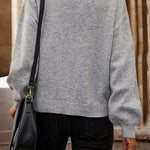 Crewneck Drop Shoulder Rhinestone Detailed Pullover Sweater