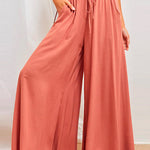 Margovil Drawstring Elastic Waist Wide Leg Baggy Pants(5 Colors Available)
