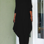 Margovil Crewneck Long Sleeve Draped Jumpsuit