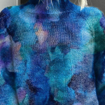 Yvonne | Abstract water floral print turtleneck sweater