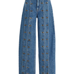 High Waisted Buttoned No Belt Split-Joint Jean Pants Bottoms