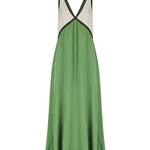 Loose Sleeveless Contrast Color Split-Joint Deep V-Neck Maxi Dresses