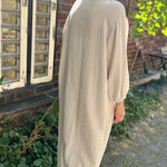 White Textured Turn Down Collar Long Shirt Dress