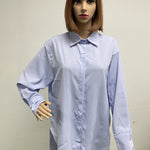 Urban Long Sleeves High-Low Solid Color Lapel Collar Blouses