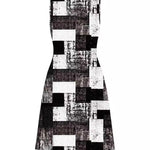 Sleeveless Plaid Round-Neck Mini Dresses