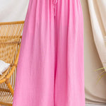 Elastic Waist Pocketed Wide Leg Palazzo Pants