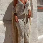Twist Front Crochet Hollow Out Crop Tank Top