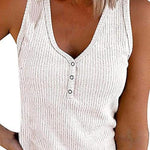 Margovil Carrie V Neck Buttons Sleeveless Top