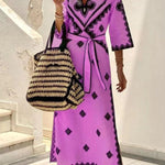 Fashion Printed Linen Bohemian Dress