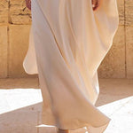 Batwing Sleeves Loose Solid Color Split-Joint One-Shoulder Maxi Dresses
