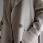 Urban Loose Solid Color Belted Woolen Coat