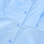 Long Sleeves Loose Buttoned Solid Color Split-Joint Twist Lapel Mini Dresses Shirt Dress